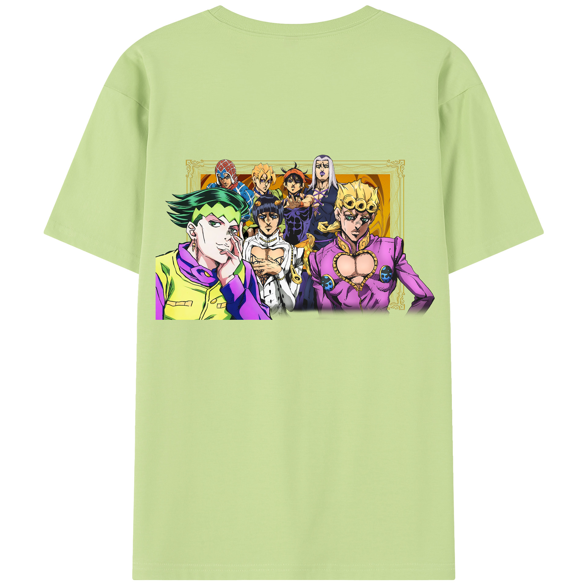 （画像用） ジョジョの奇妙な冒険 ジョルノ?ジョバァーナ JoJo's Bizarre Adventure Giorno Giovanna 綿100％半袖Tシャツ（背面プリント）
